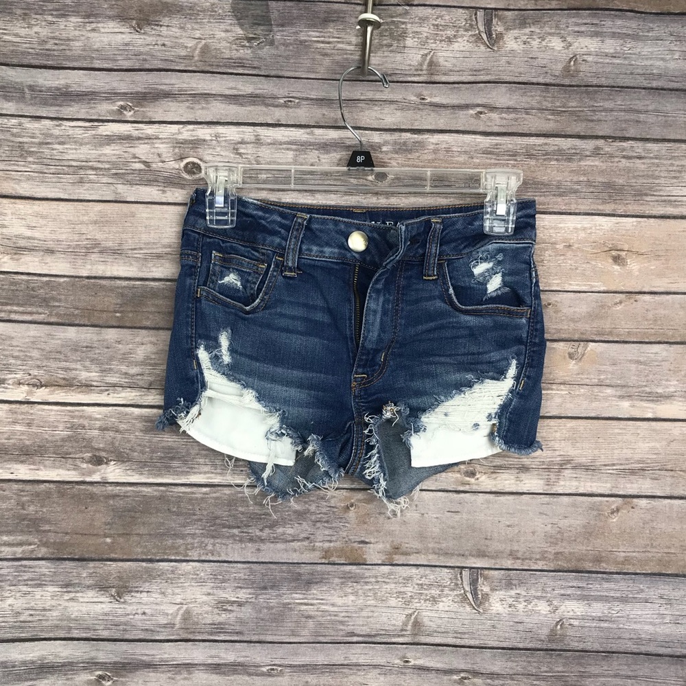 AMERICAN EAGLE HIGH RISE SHORTIE SHORTS